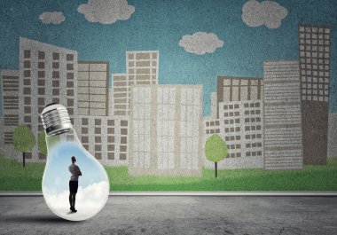 Ampulde sıkışan iş kadını