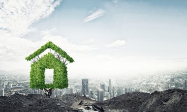 Ev yeşil ağaç şeklinde