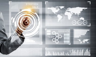 Modern teknolojiler kullanarak iş kadını