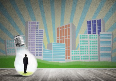 Ampulde sıkışan bir iş adamı