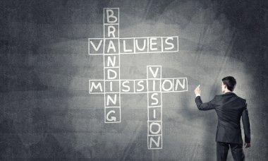 Seminer eğitmeni tahtaya resim çiziyor