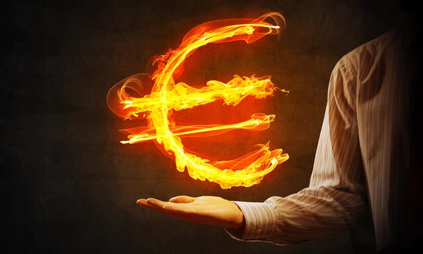 Euro monnaie feu symbole — Photo