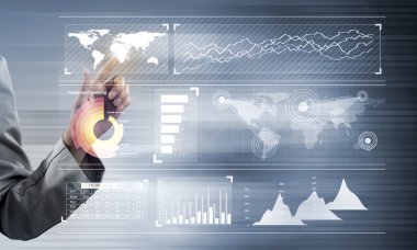 Modern teknolojiler kullanarak iş kadını