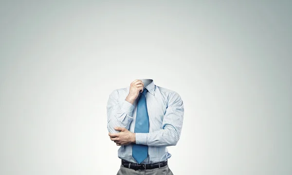 Headless pensive businessman — Stock Photo, Image