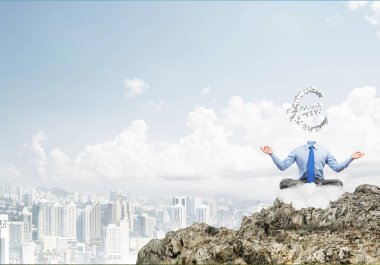 Başsız meditasyon işadamı