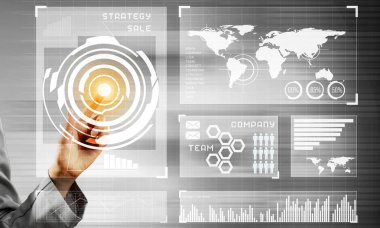 Modern teknolojiler kullanarak iş kadını