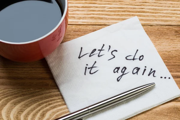 Romantic message written on napkin — Stock Photo, Image