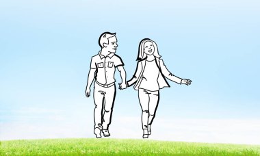 Elle çizilmiş mutlu aile 