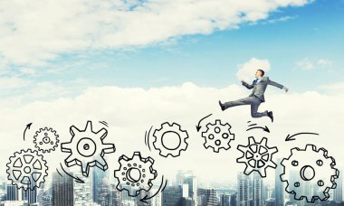 Yüksek atlama işadamı