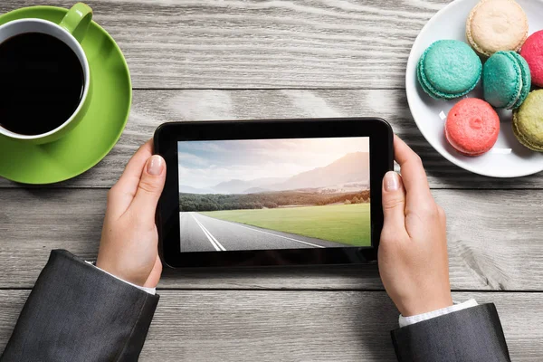 iş kadını kahve molası