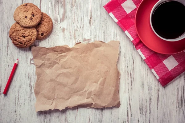 Перерыв на кофе с печеньем — стоковое фото
