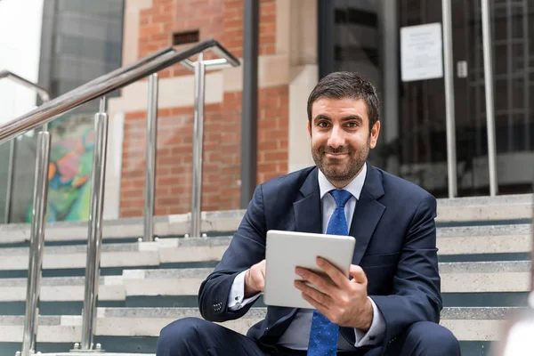 Handsome businessman at break — Stock Photo, Image