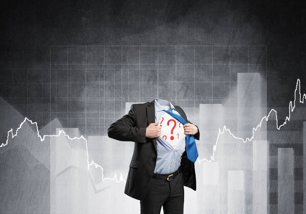 Headless super businessman