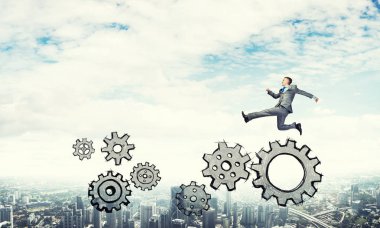 Yüksek atlama işadamı