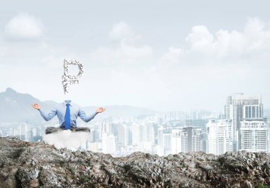 Başsız meditasyon işadamı