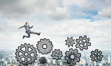 Yüksek atlama işadamı