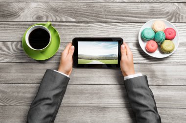 iş kadını kahve molası