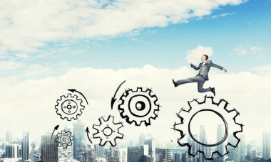 Yüksek atlama işadamı