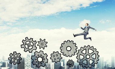 Yüksek atlama işadamı