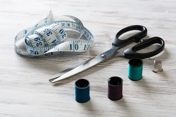 Sewing kit on table — Stock Photo, Image