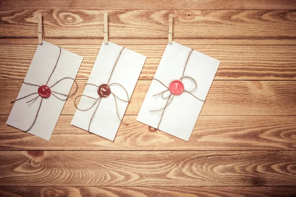 Mail envelopes with rope — Stock Photo, Image