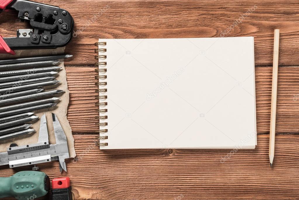 Instruments on wooden table