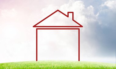 Emlak sembolü olarak ev şekil