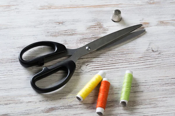 Sewing kit on table — Stock Photo, Image