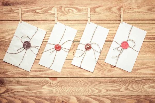 Mail envelopes with rope — Stock Photo, Image