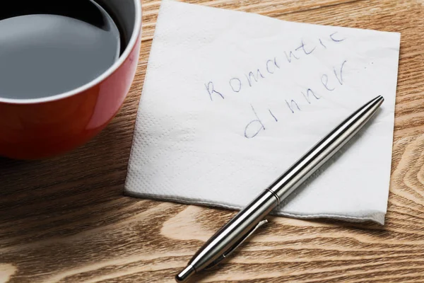 Romantic message written on napkin — Stock Photo, Image
