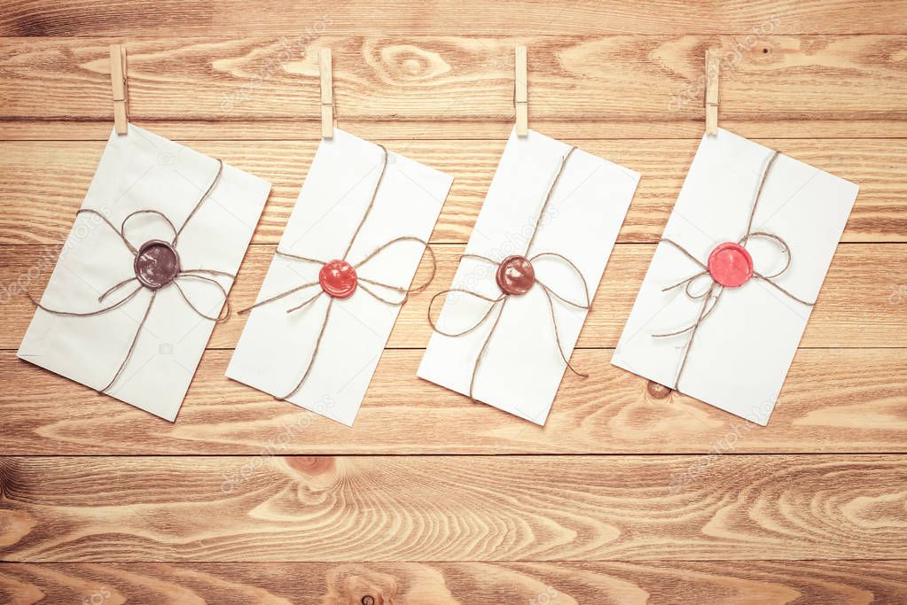 Mail envelopes with rope