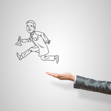İçinde kadın palmiye çizilmiş işadamı