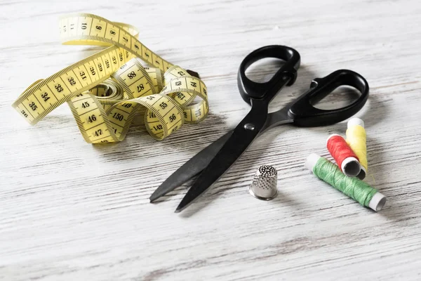 Sewing kit on table — Stock Photo, Image