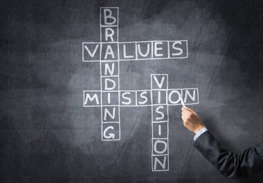 Seminer eğitmeni tahtaya resim çiziyor