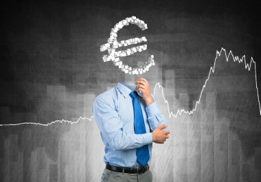 Euro simgesi ile meçhul iş adamı