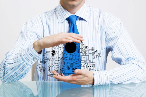 Businessman demonstrate his business plan — Stock Photo, Image