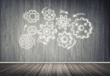 Dişli mekanizması olarak ekip çalışması kavramı 