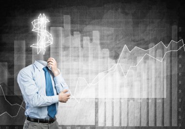 Dolar işareti olan iş adamı