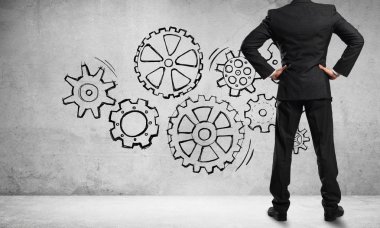 Duvara takım çalışması çizimi