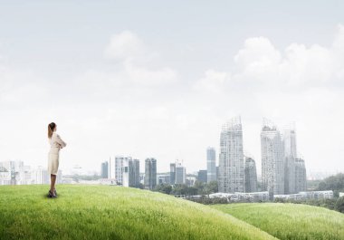 iş kadını ile tekrar ayakta