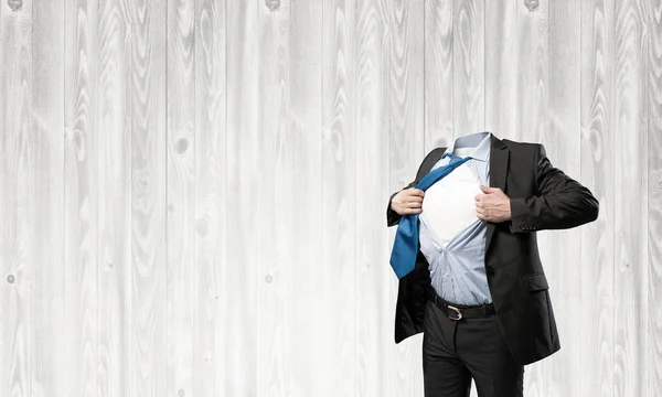 Headless super zakenman — Stockfoto