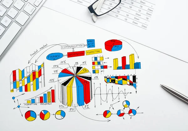 Schizzo strategia di business a colori — Foto Stock