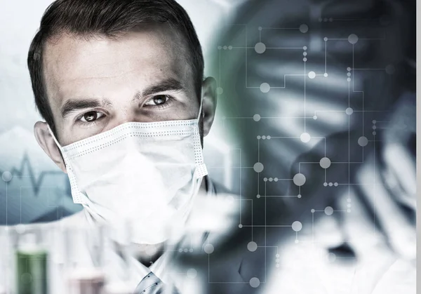 Handsome scientist making research — Stock Photo, Image