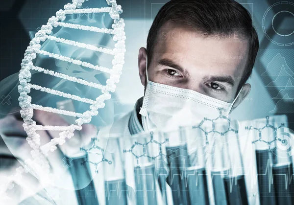 Yakışıklı bilim adamı araştırma yapma