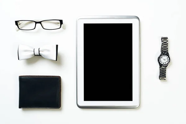 Men's accessories and tablet — Stock Photo, Image