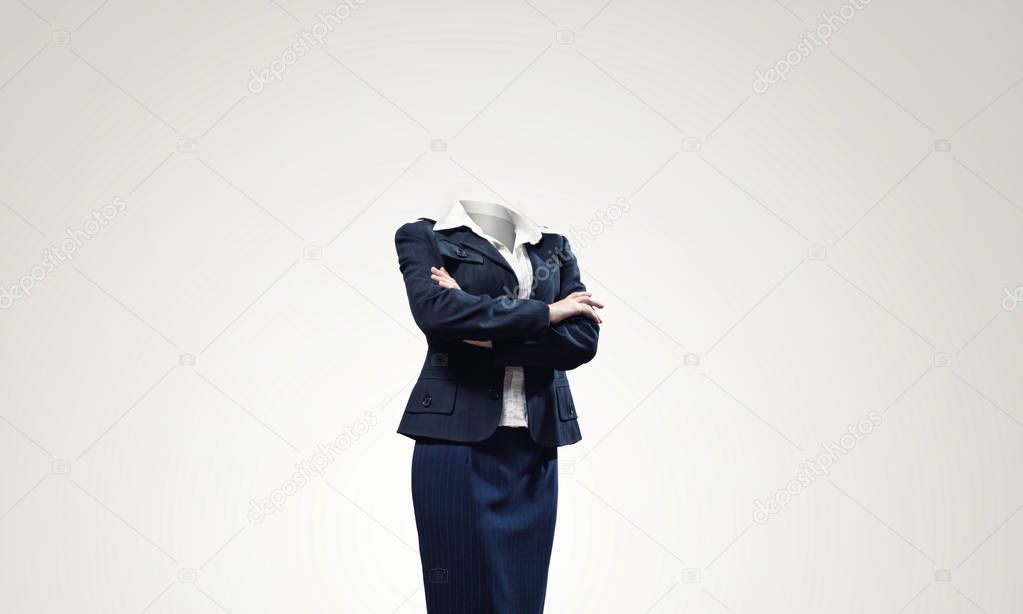 businesswoman with arms crossed on chest 