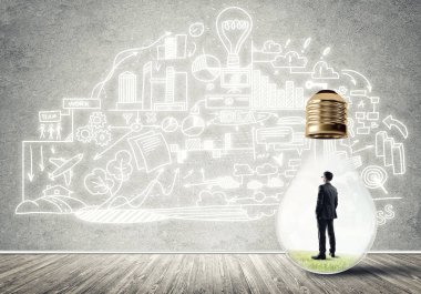 İşadamı ampul içinde