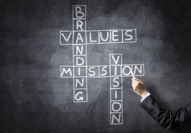 Seminer eğitmeni tahtaya resim çiziyor