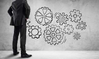 Duvara takım çalışması çizimi