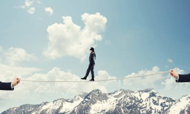 İşadamı blindfolder gözleri ile